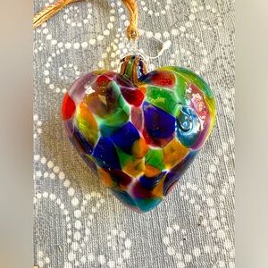 Italian Murano Glass Heart shaped Pendant | Color:  Multicolor